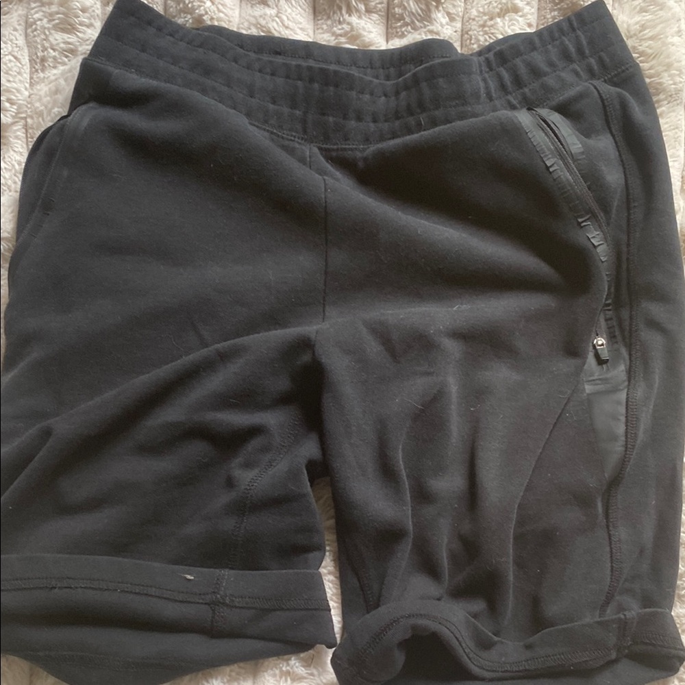 Black Athletic Shorts with Zipper Pocket
